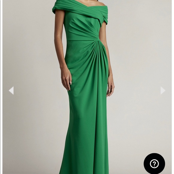 Tadashi Shoji Draped Crepe Gown - Picture 1 of 7